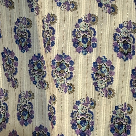 Anthropologie White and Blue Patterned Blouse - Picture 2 of 5